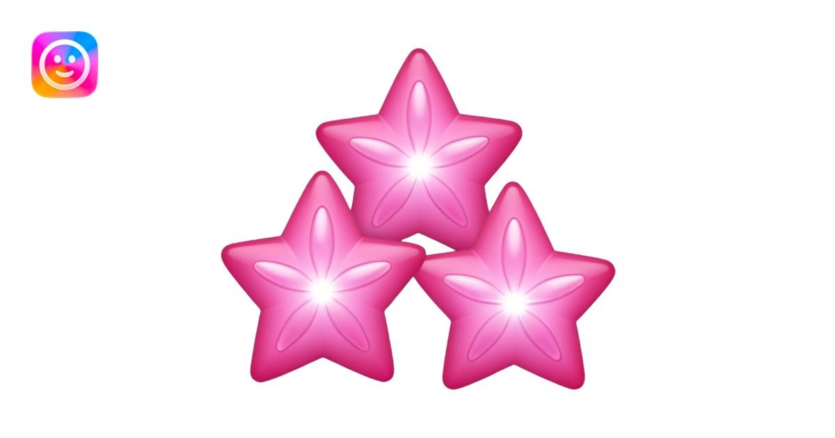 pink small three stars emoji | AI Emoji Generator
