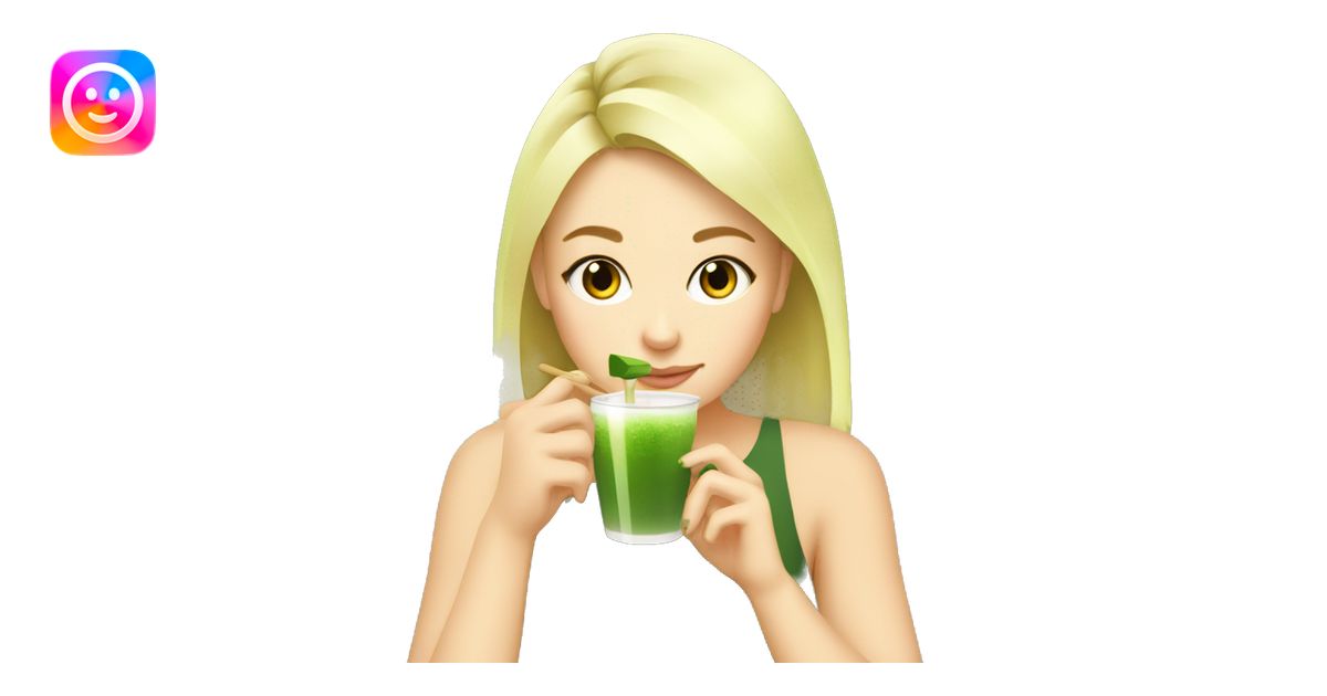 Blonde Girls drinking Matcha at the Matcha Hub emoji | AI Emoji Generator