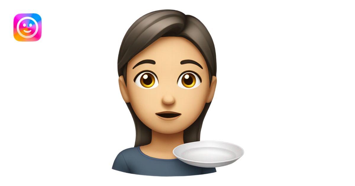 girl asking for food with an empty plate emoji | AI Emoji Generator