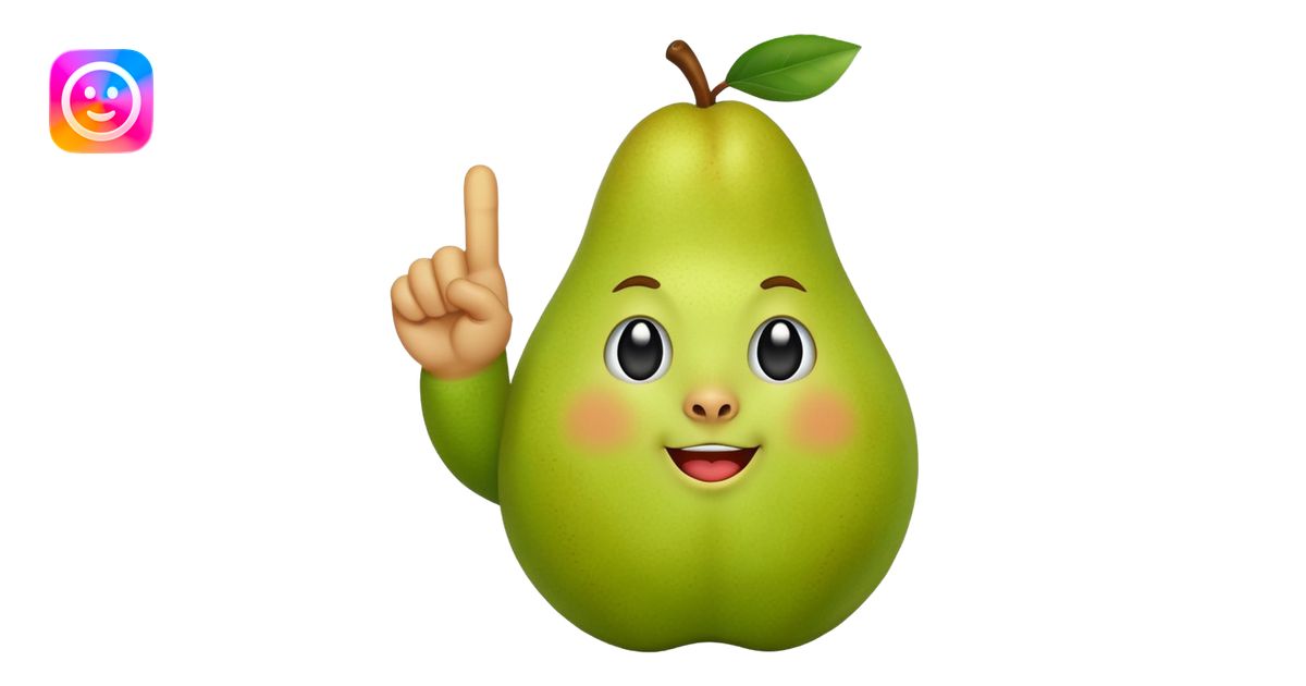Eine Birne die Mittelfinger zeigt emoji | AI Emoji Generator