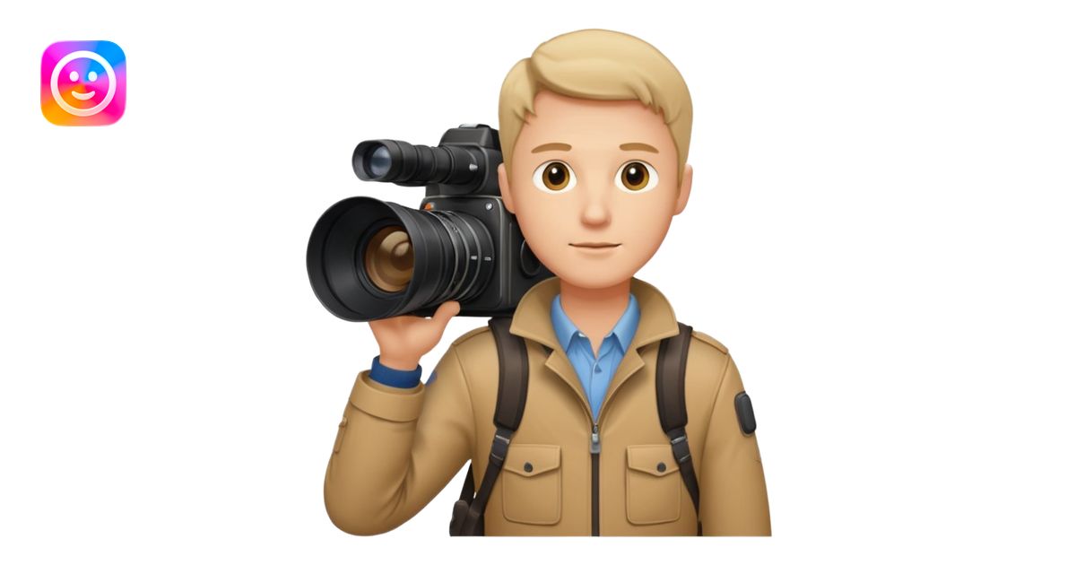 man single large film Camera ,on his shoulder emoji | AI Emoji Generator