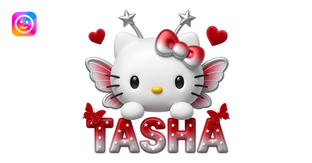 White velvety fur 3D hello kitty head, silver red white ombre 3D bow ...