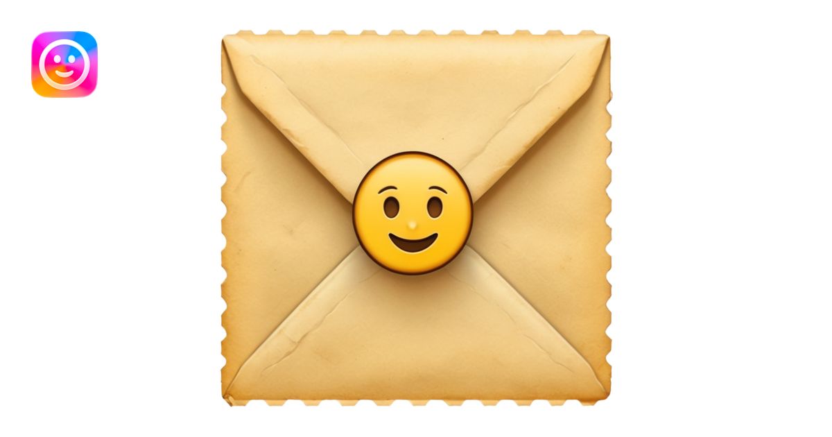 Letter with stamp on it emoji | AI Emoji Generator