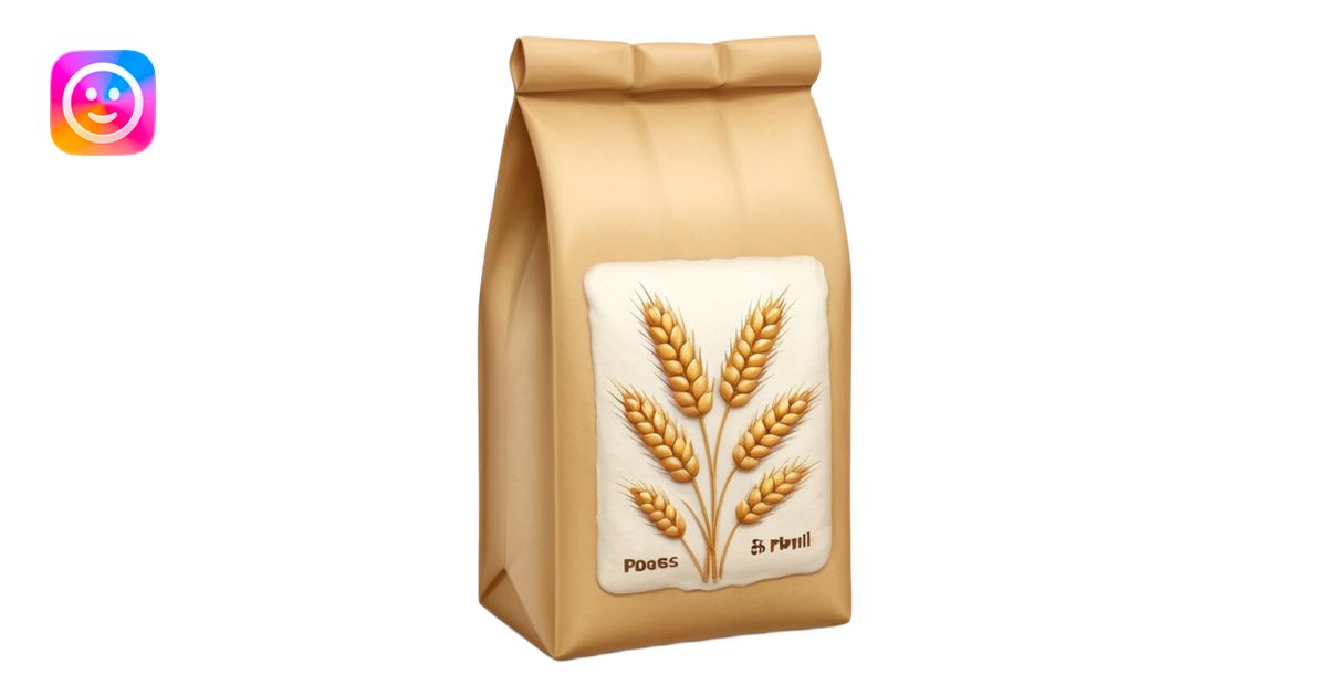 Wheat flour in package emoji | AI Emoji Generator