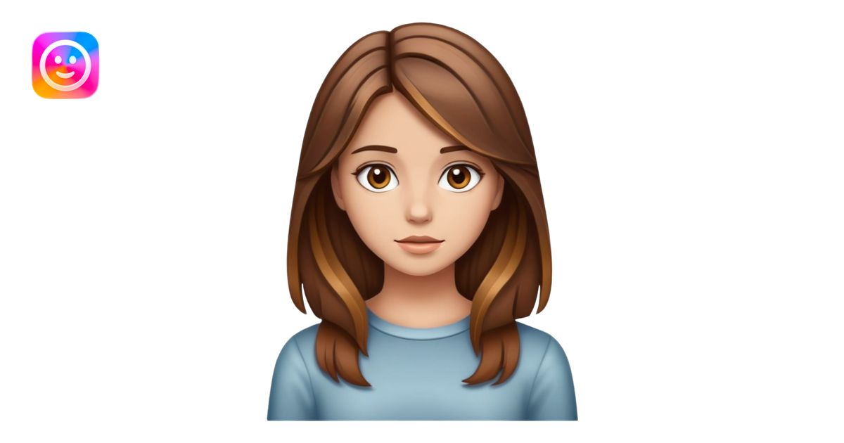 A pretty girl with brown hair and highlights gripping emoji | AI Emoji ...