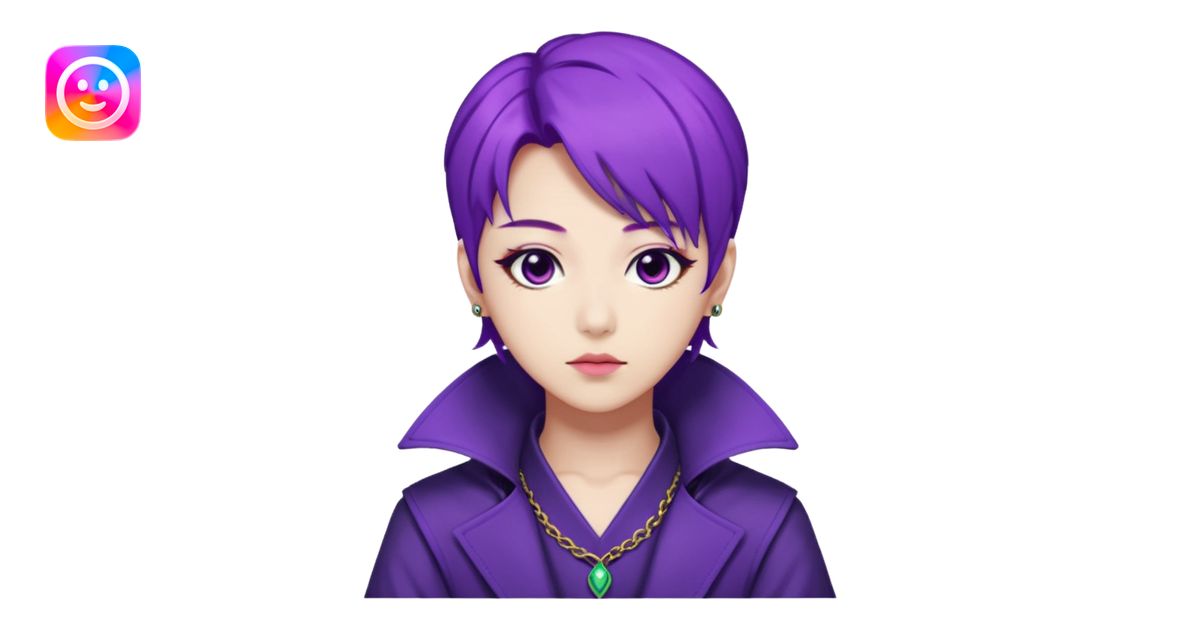 Rumi from K-pop demon hunters purple hair emoji | AI Emoji Generator