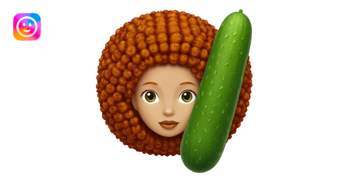cucumber with redhead afro hair emoji | AI Emoji Generator
