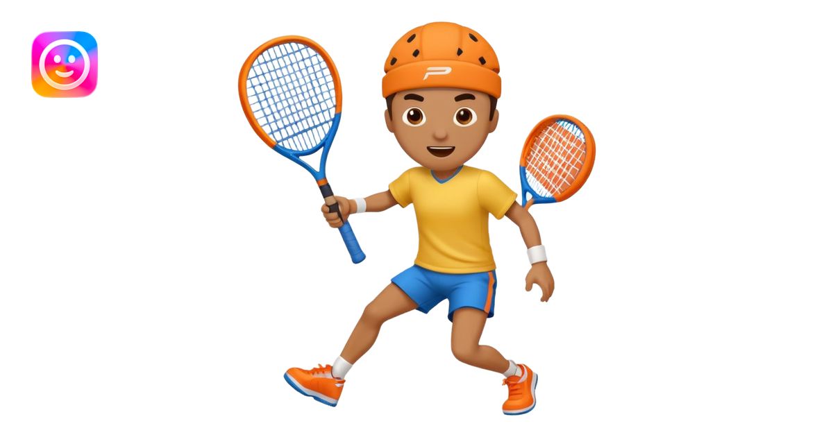 Funny character smashing using padel racket emoji | AI Emoji Generator