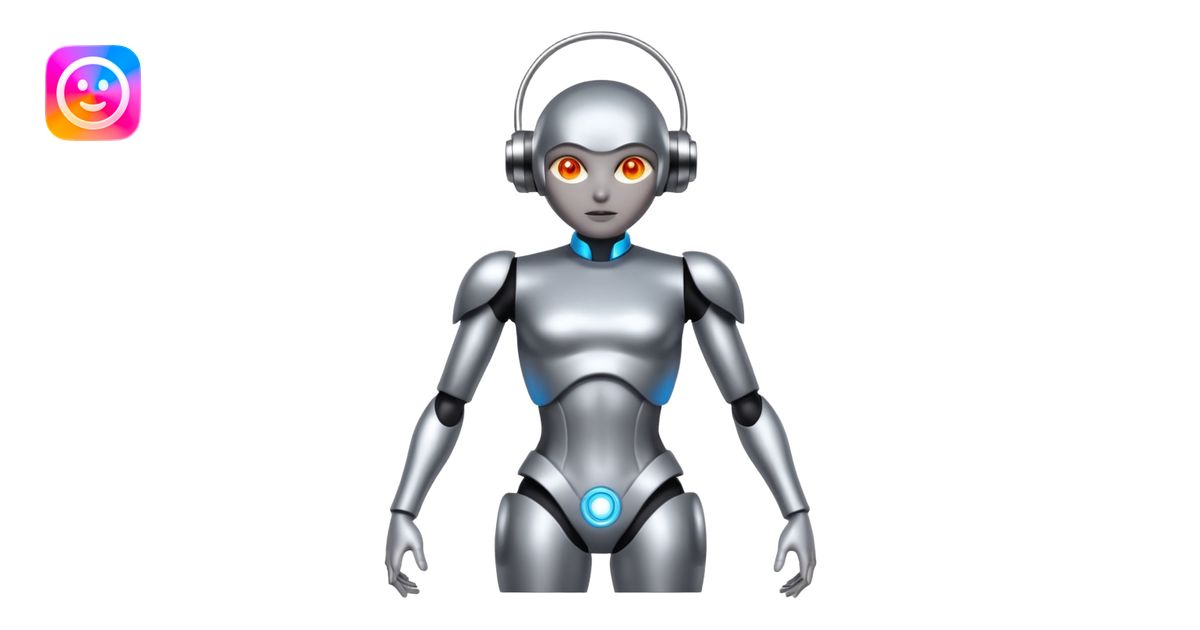 Robots Humanoid – Silver android with glowing eyes, human shape, full ...