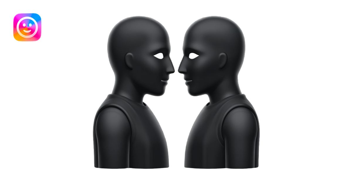 two faceless silohuettes speaking emoji | AI Emoji Generator