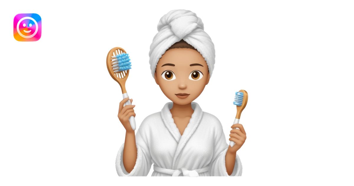 lightskin Women wearing shower robe and their hair with towel holding ...