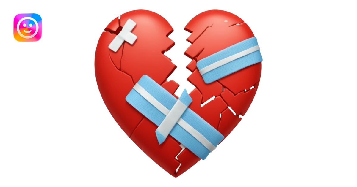 broken heart sticked together emoji | AI Emoji Generator