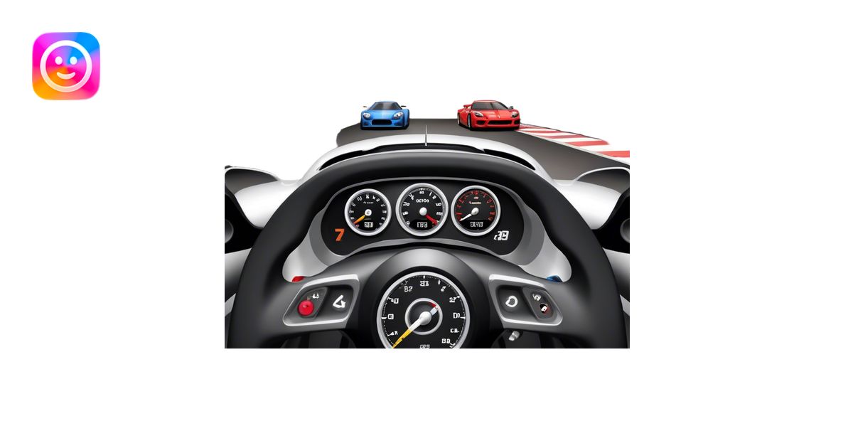 An icon showing a racing game interface, inspired by Grand Turismo. The ...