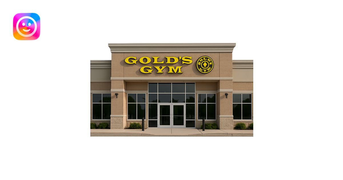 Gold's Gym building emoji | AI Emoji Generator