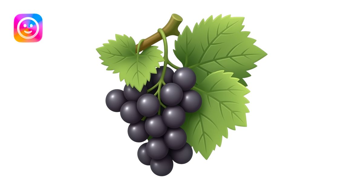 The grapevine top view isometric no background emoji | AI Emoji Generator