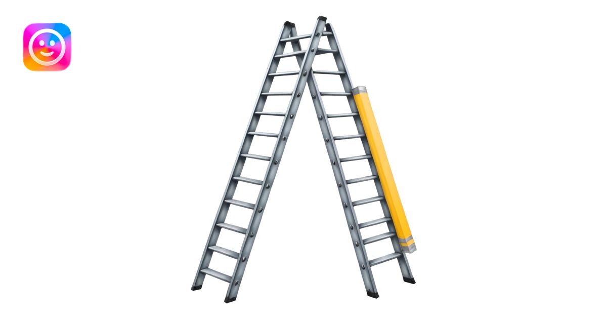Broken ladder with tape fix emoji | AI Emoji Generator