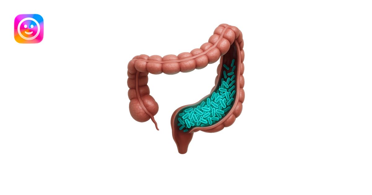 batteri intestinali in un tratto di colon anatomico umano ...