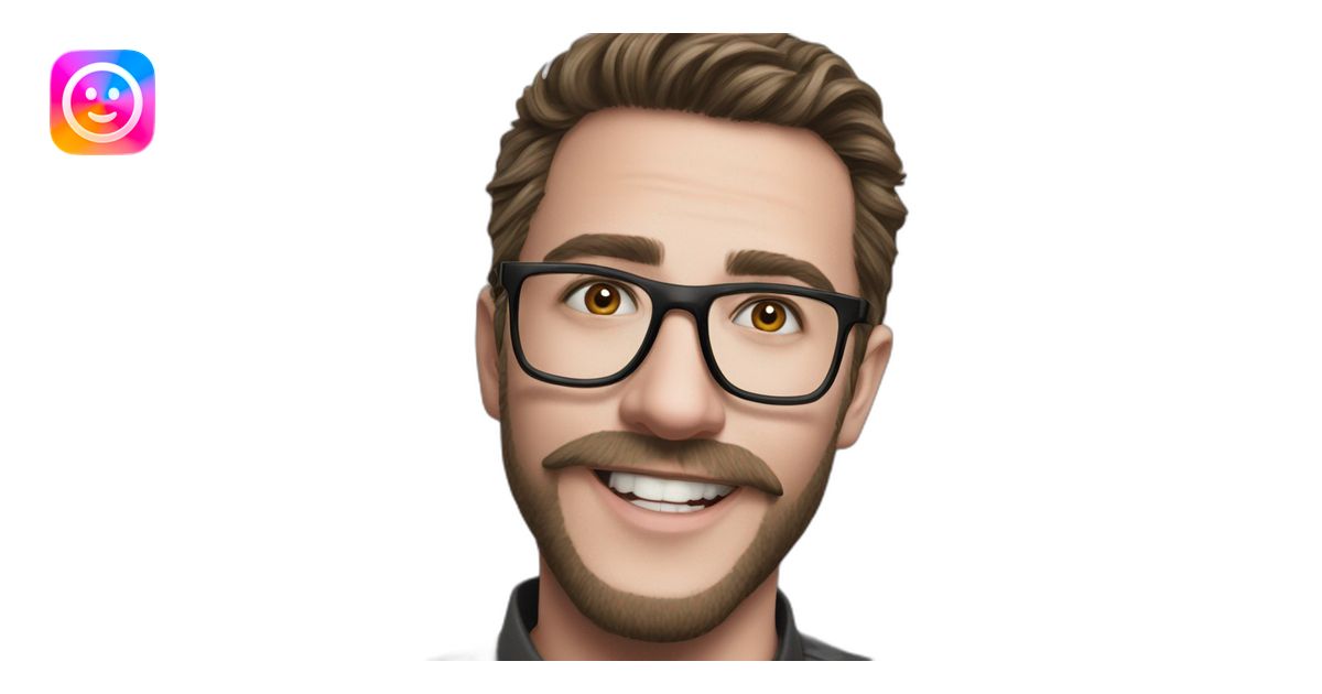 confident bearded man in glasses emoji | AI Emoji Generator