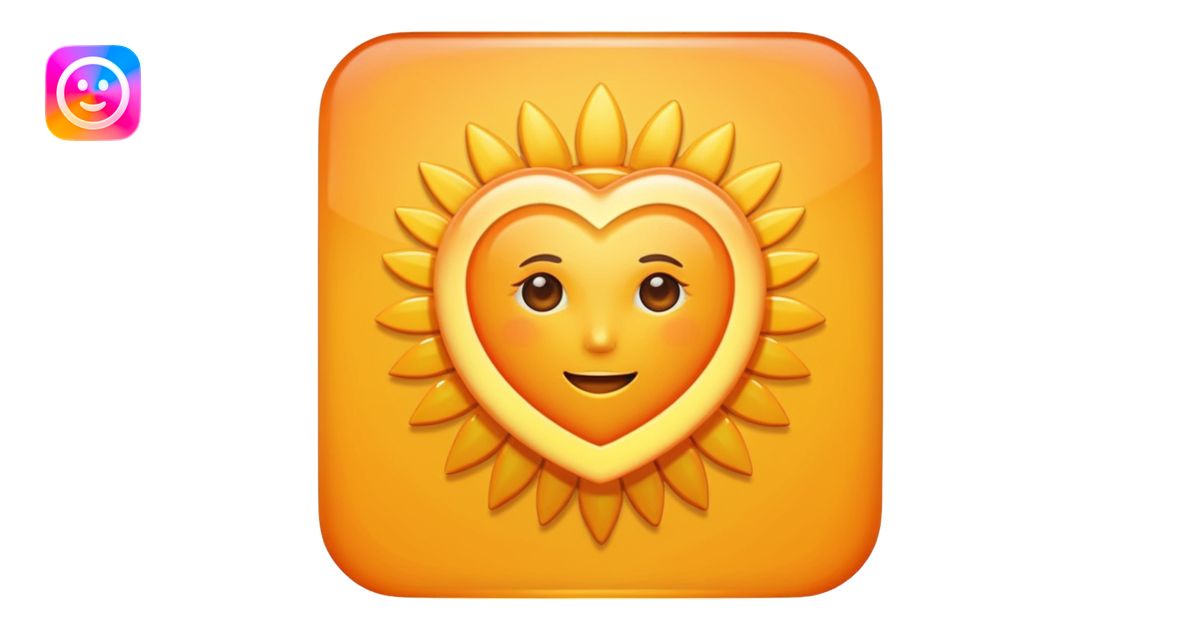 Orange heart sun emoji | AI Emoji Generator