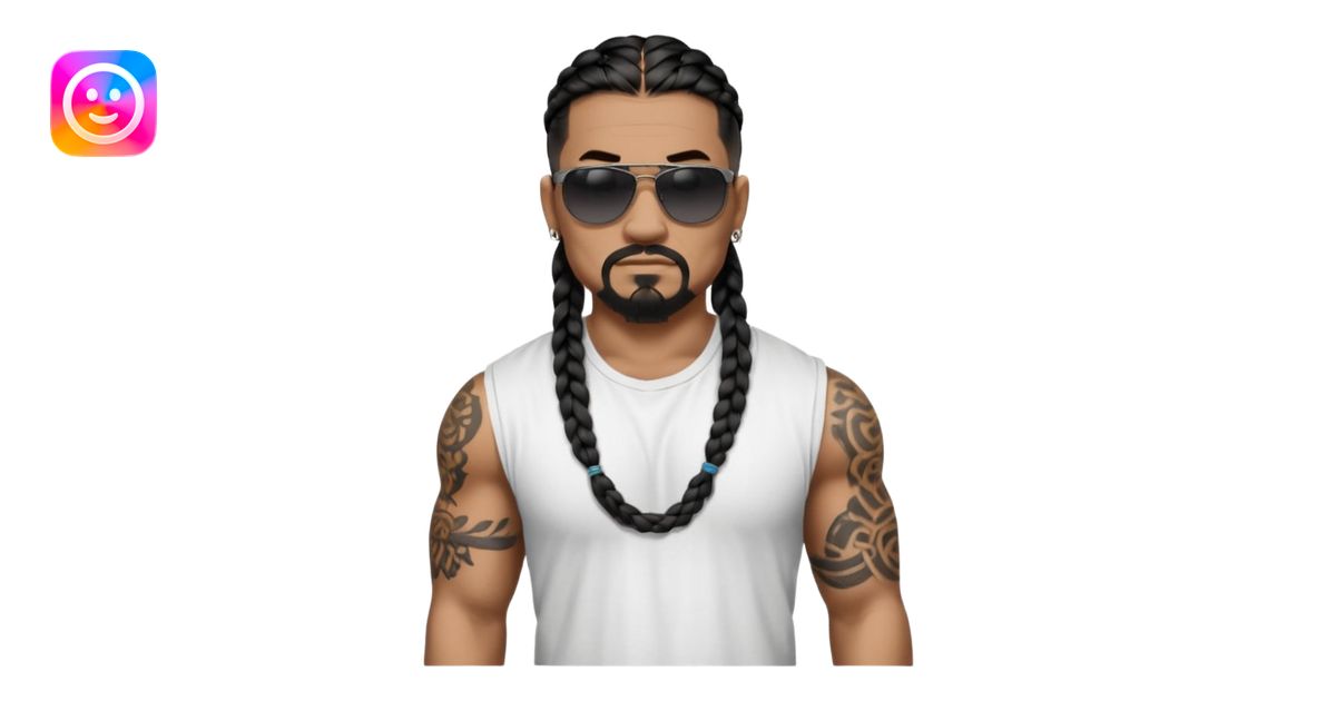 Samoan male. Chin goatee. Unticked loose fitting white t-shirt. long ...