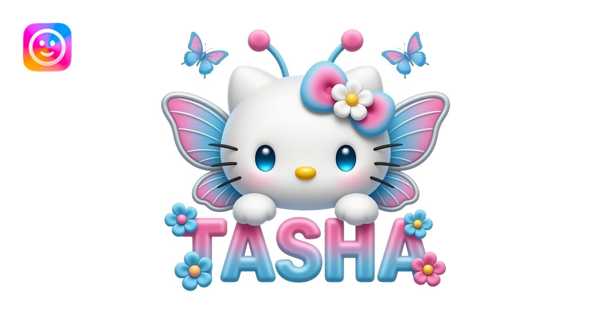 White velvety fur 3D hello kitty head, blue eyes, pink white blue ombre ...