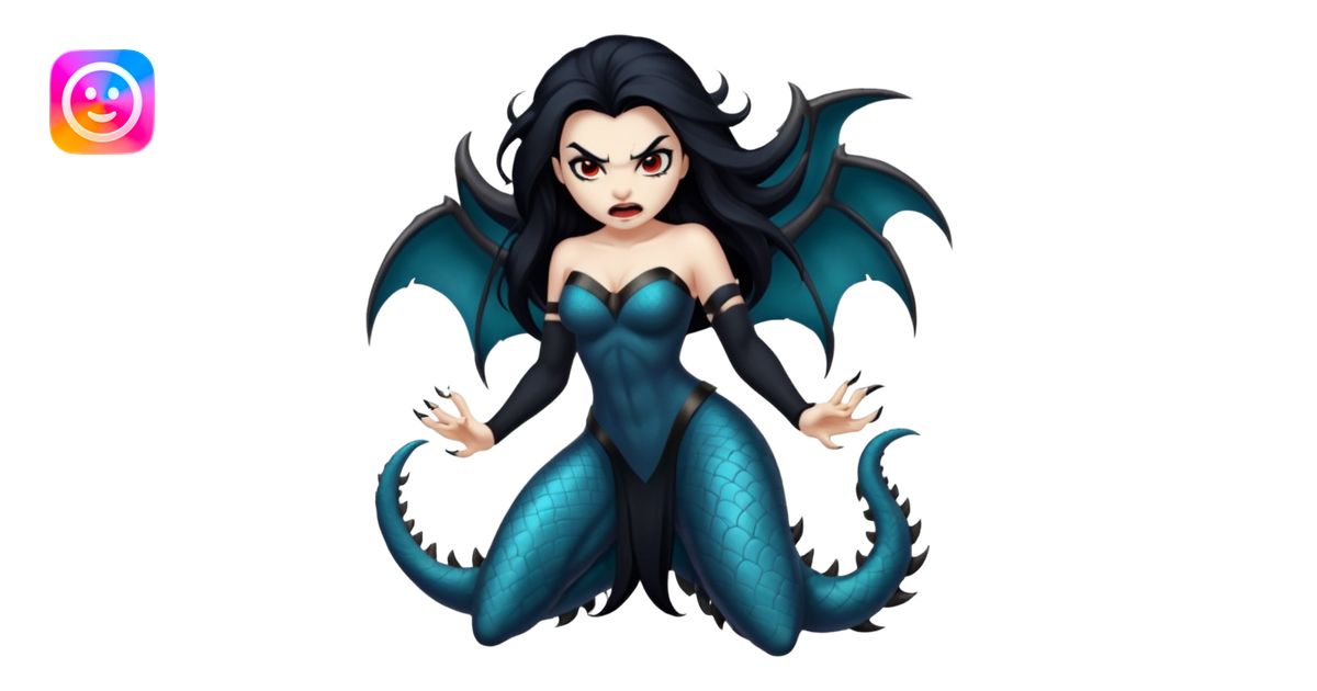 dark angry siren monster, full body emoji | AI Emoji Generator
