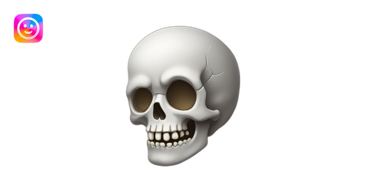 Sleepy Skull Emoji Necklace With Crystal main image 1