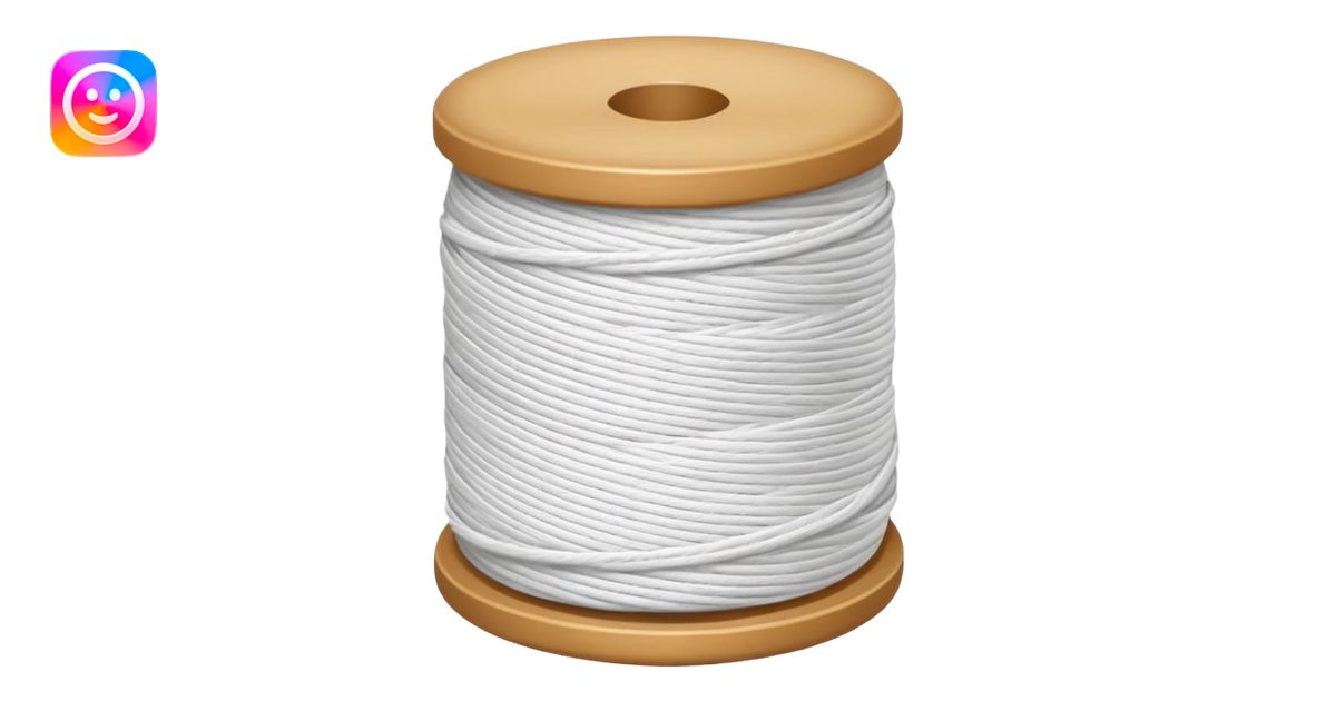 Round spool of white thread dental floss emoji | AI Emoji Generator