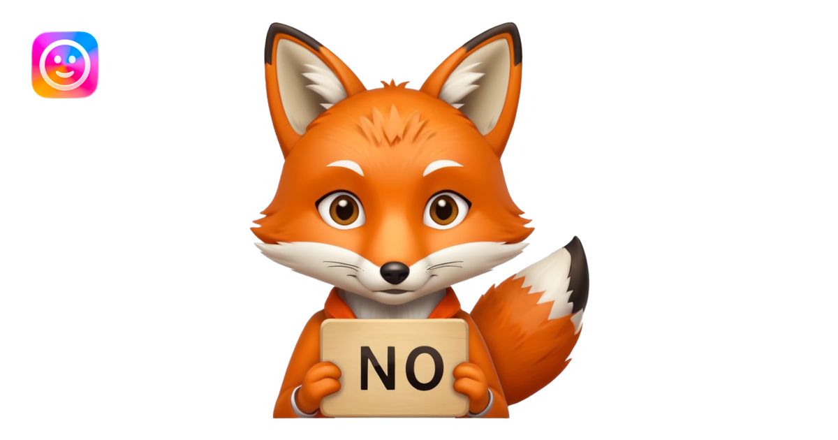 a fox HOLDING a no sign emoji | AI Emoji Generator