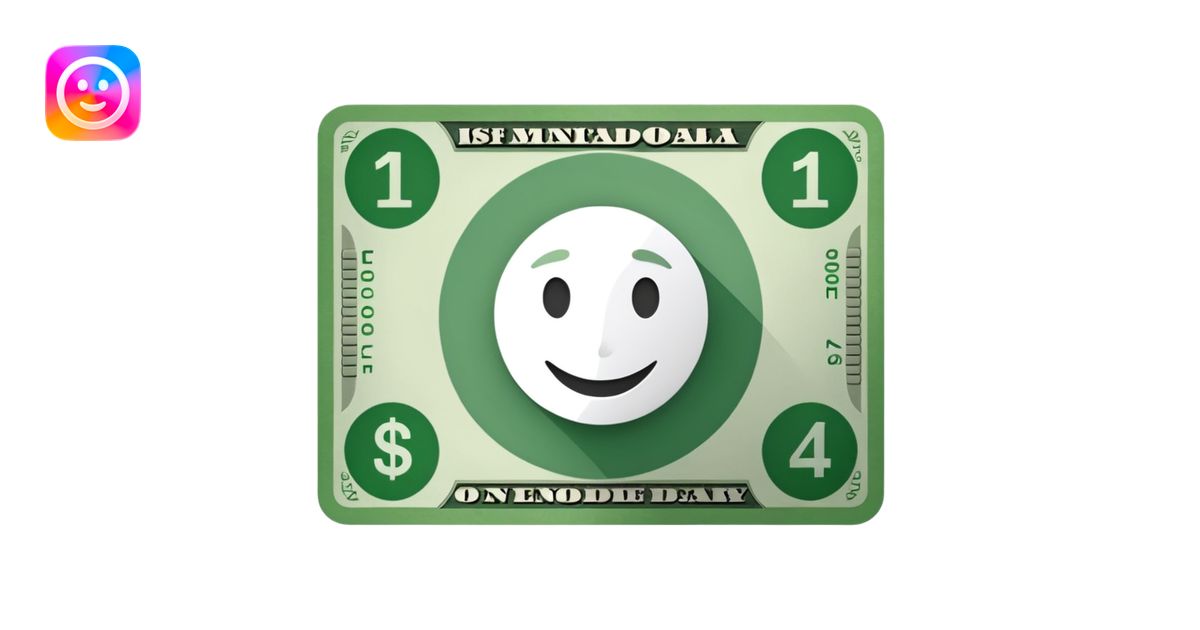 one 14 dollar bill flat ios emoji style version emoji | AI Emoji Generator