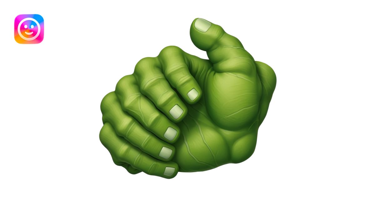 hulk smash green hand emoji | AI Emoji Generator