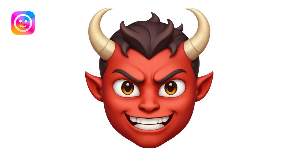 Demon cartoon emoji character, head and shoulders included (chest-up ...