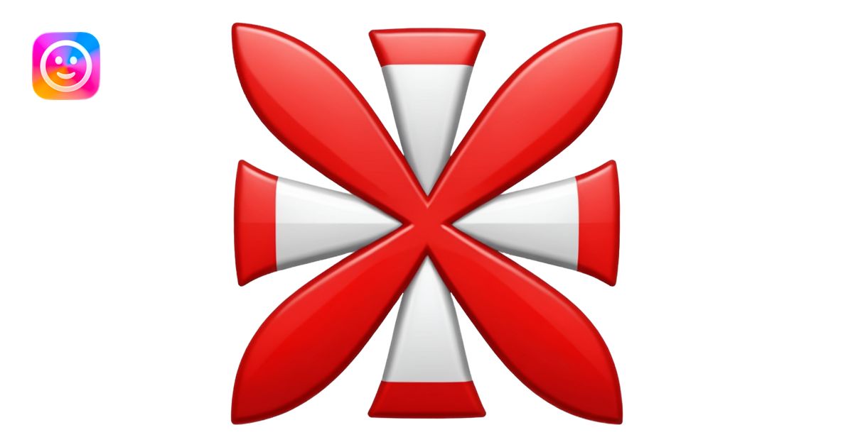 A simple scarlet-red cross with clean, symmetrical lines. Bold and ...