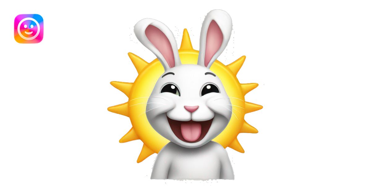 happy rabbit body sun emoji | AI Emoji Generator