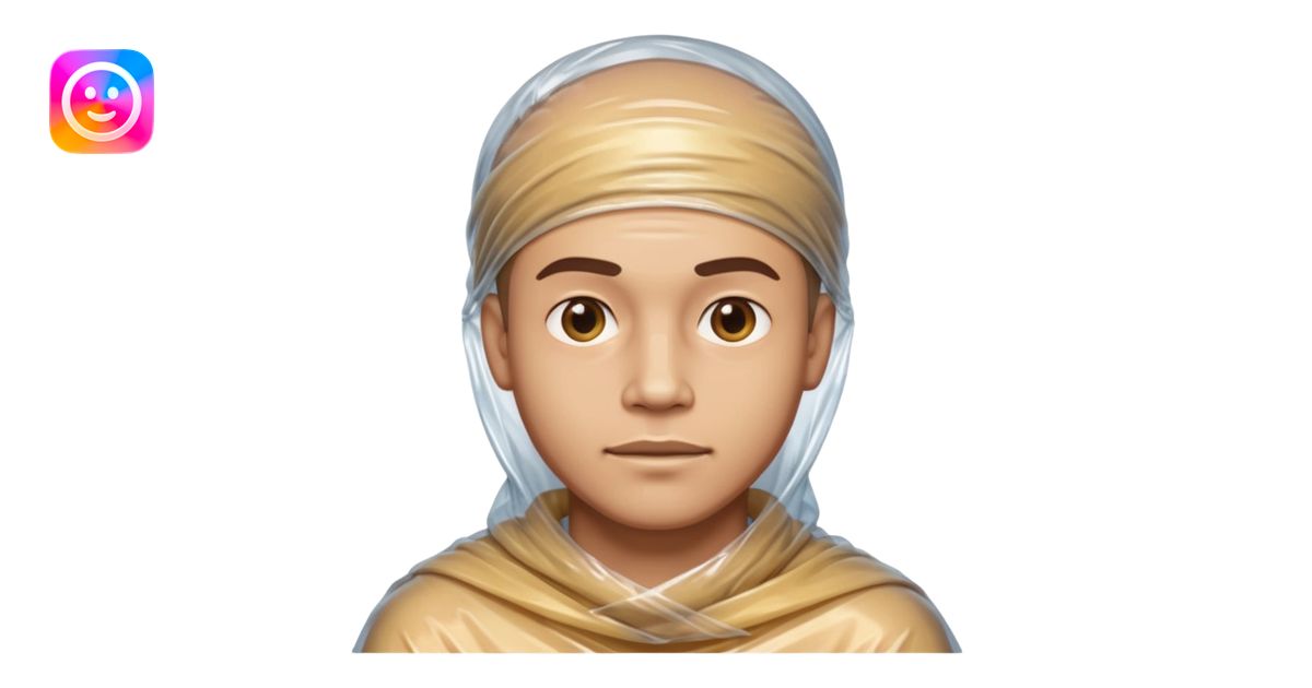 male body wrapped in plastic wrap emoji | AI Emoji Generator