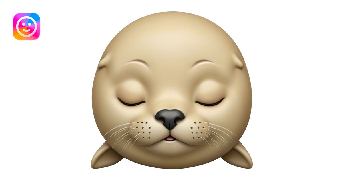 Meme-Worthy cute Sleeping Seal Portrait Emoji, Head resting peacefully ...