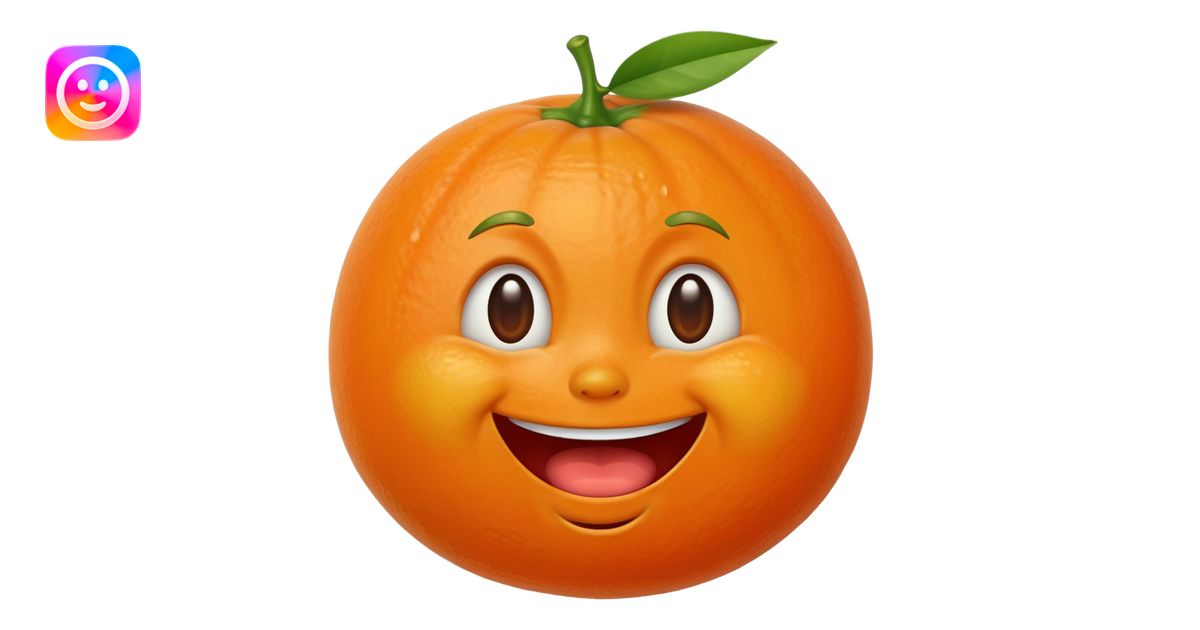 tangerine fruit with a laughing-crying expression emoji | AI Emoji ...