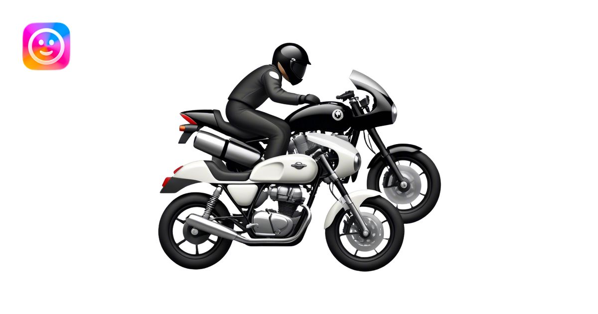 An icon showing a motorcycle and car racing side by side, leaving ...