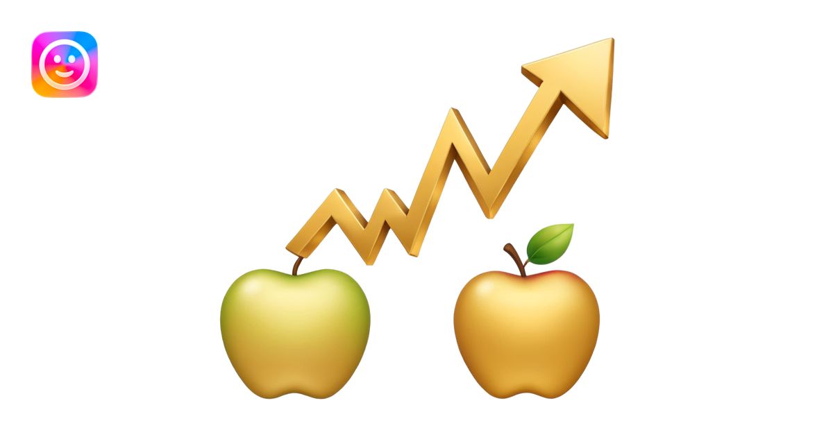 Create an Apple-style emoji that represents a stock/share, combining a ...