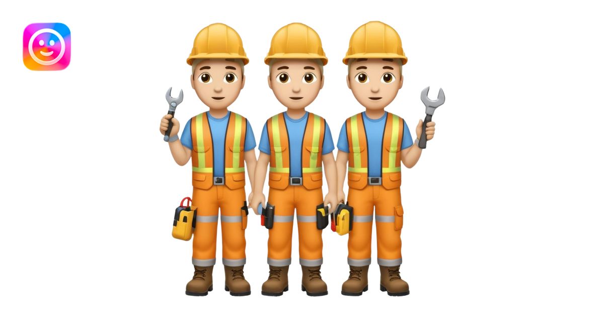 Engineers working full body emoji | AI Emoji Generator