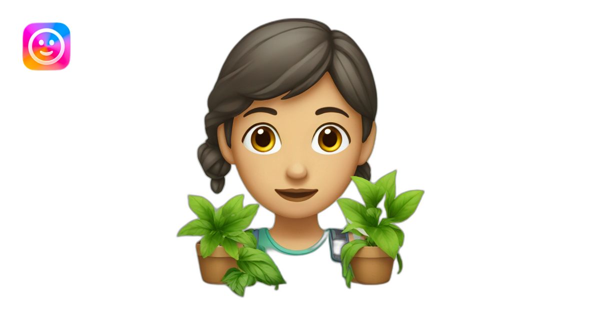 jeune fille entourée de plantes emoji | AI Emoji Generator