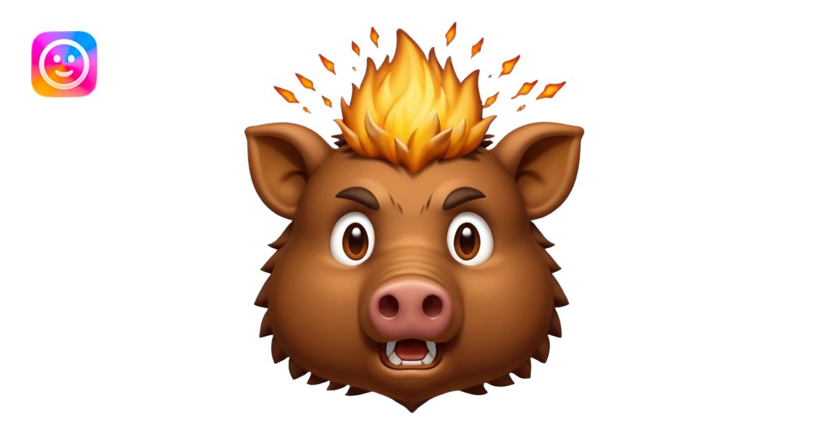 A shocked boar, with its top head exploding from shock a mix of 🐗 ...