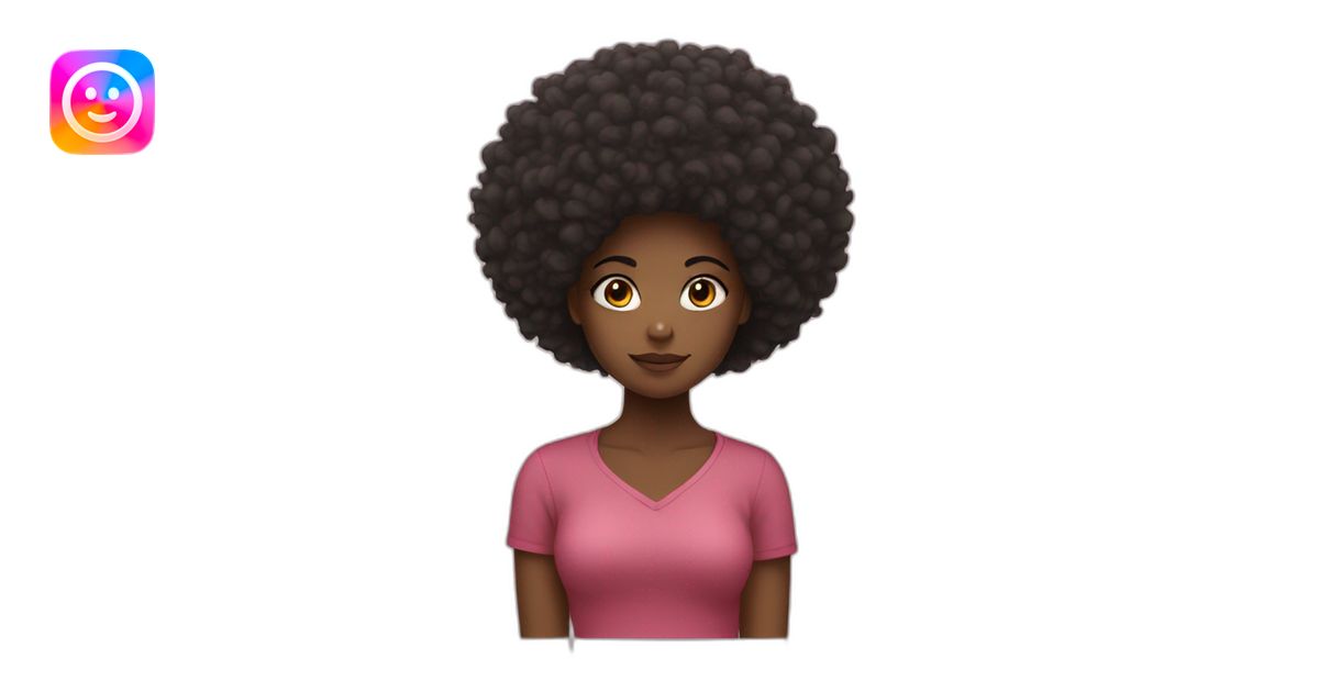 An Afro girl with a fallen afro emoji | AI Emoji Generator