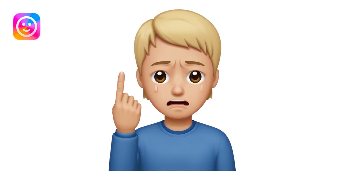 crying with middle finger emoji | AI Emoji Generator