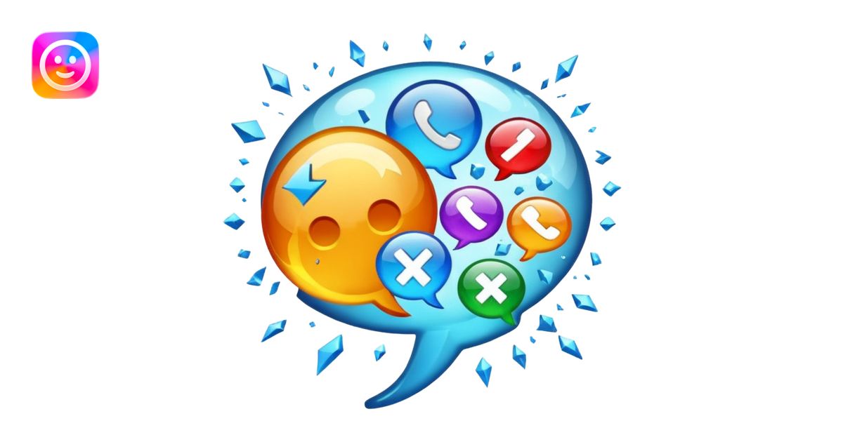 Speech bubble physically exploding into symbols emoji | AI Emoji Generator