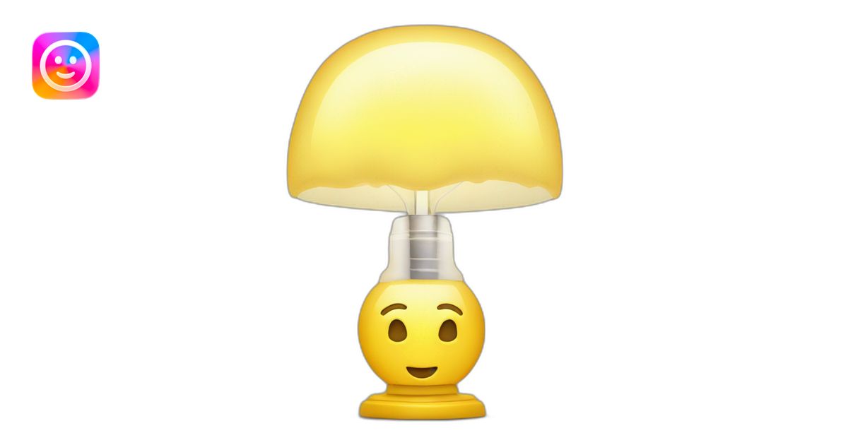 yellow lamp with brain shining emoji | AI Emoji Generator