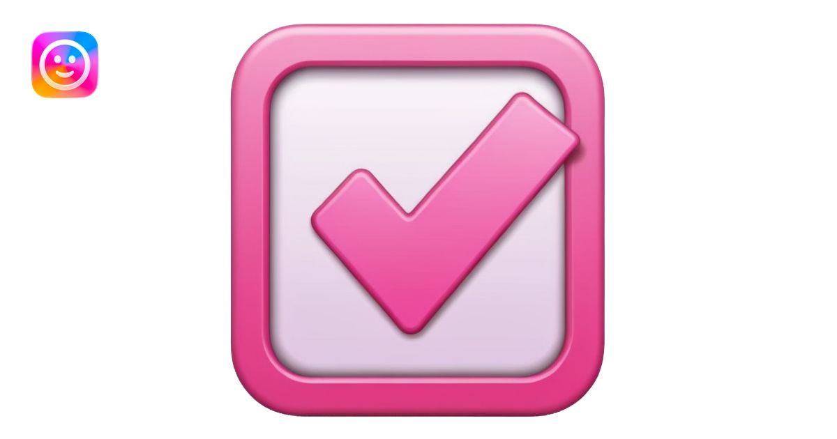 heavy check mark checkbox pink emoji | AI Emoji Generator