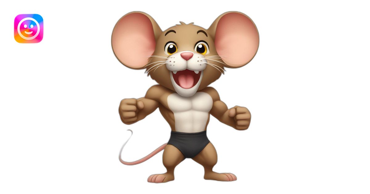 Muscular Mouse emoji | AI Emoji Generator