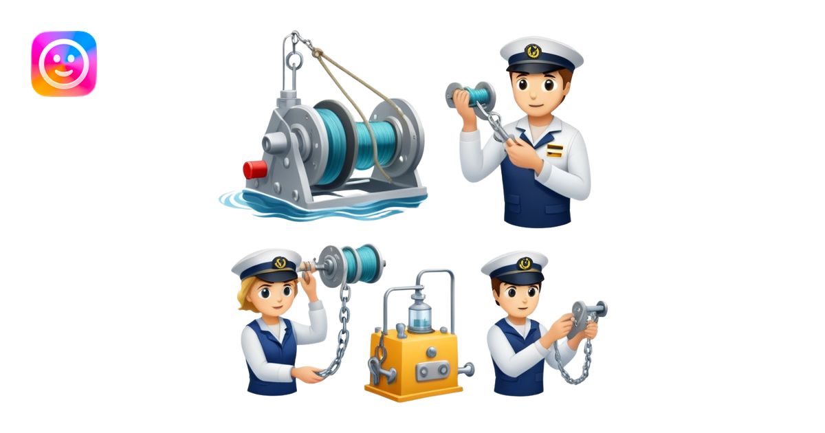 Sequential process of sailor operating winch, retrieving sediment core ...