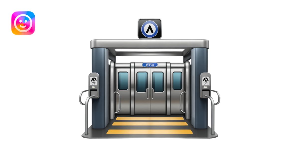 metro station access with turnstiles and metro sign, no text emoji | AI ...